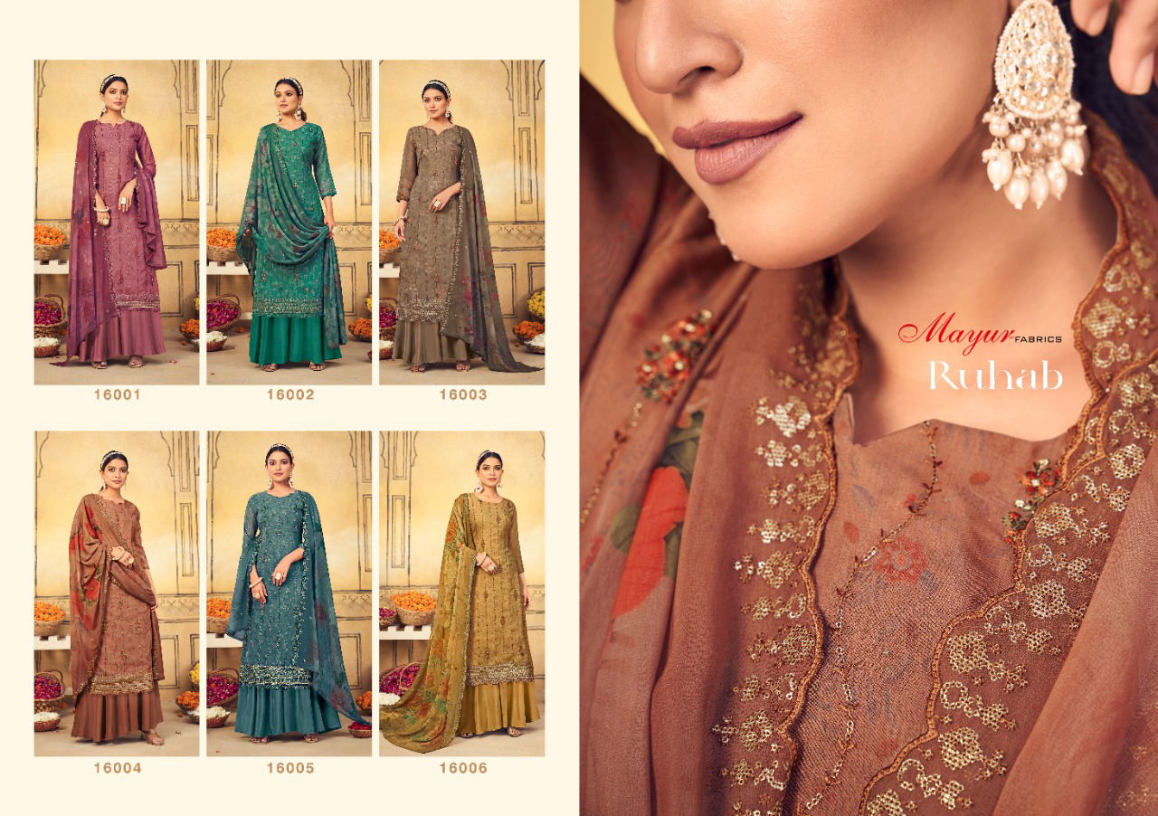 Mayur Ruhab Moon Heavy Festive Wear Wholesale Sharara Suits